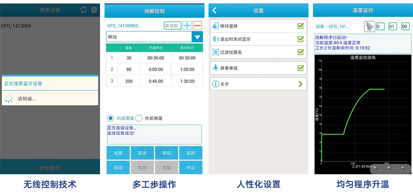 高温石墨消解仪平板操作界面